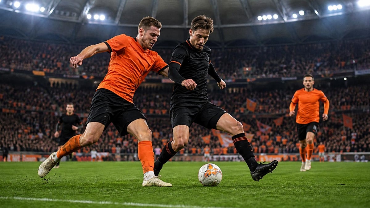 Två fotbollsspelare i UEFA Europa League