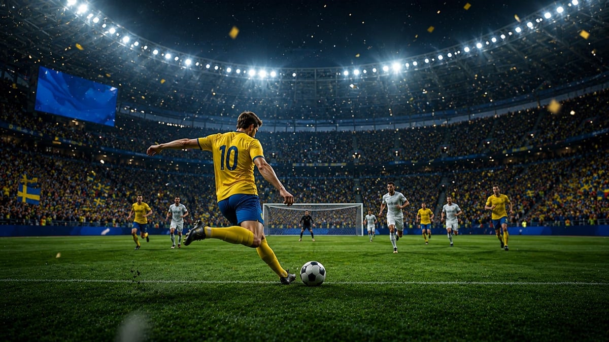 En bild som föreställer Sverige i VM
