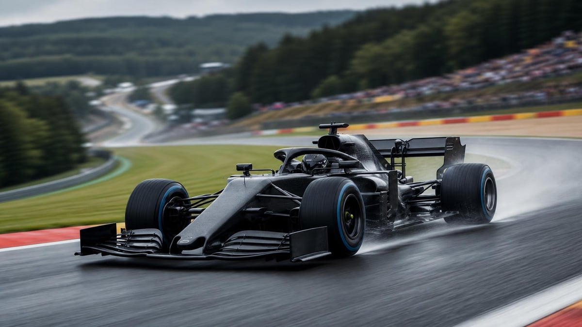 En F1 bil i Belgiens Grand Prix