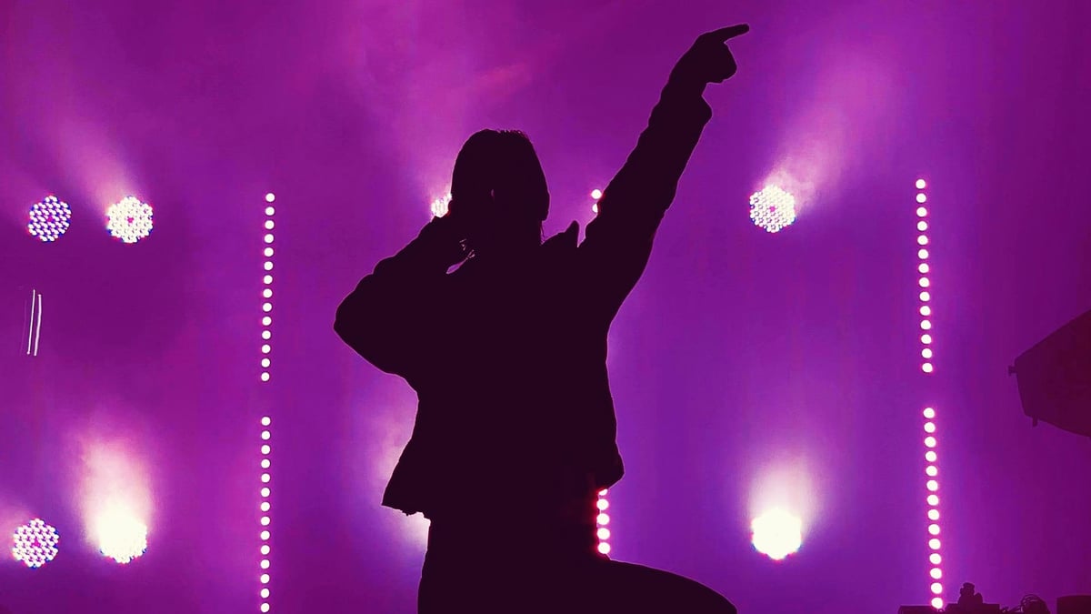 En artist på en stor konsert