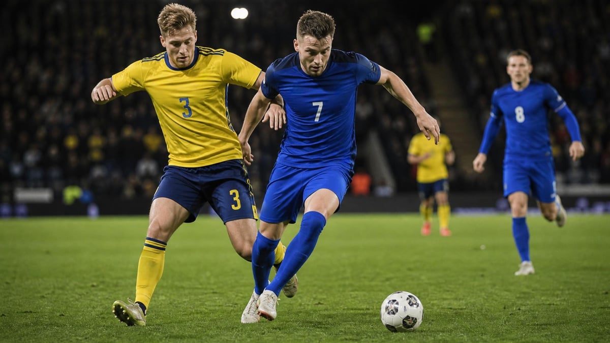 Stillbild. Sverige mot Bosnien.