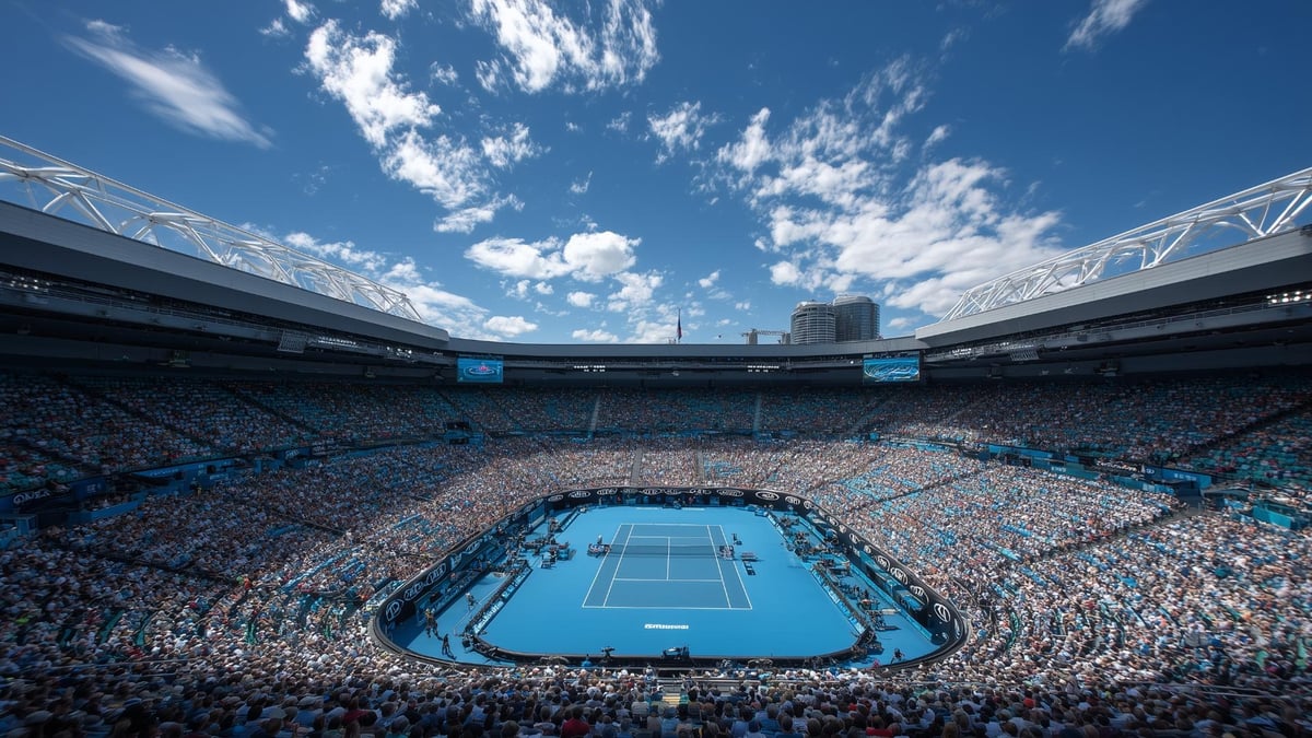 Stillbild från en stor tennisturnering