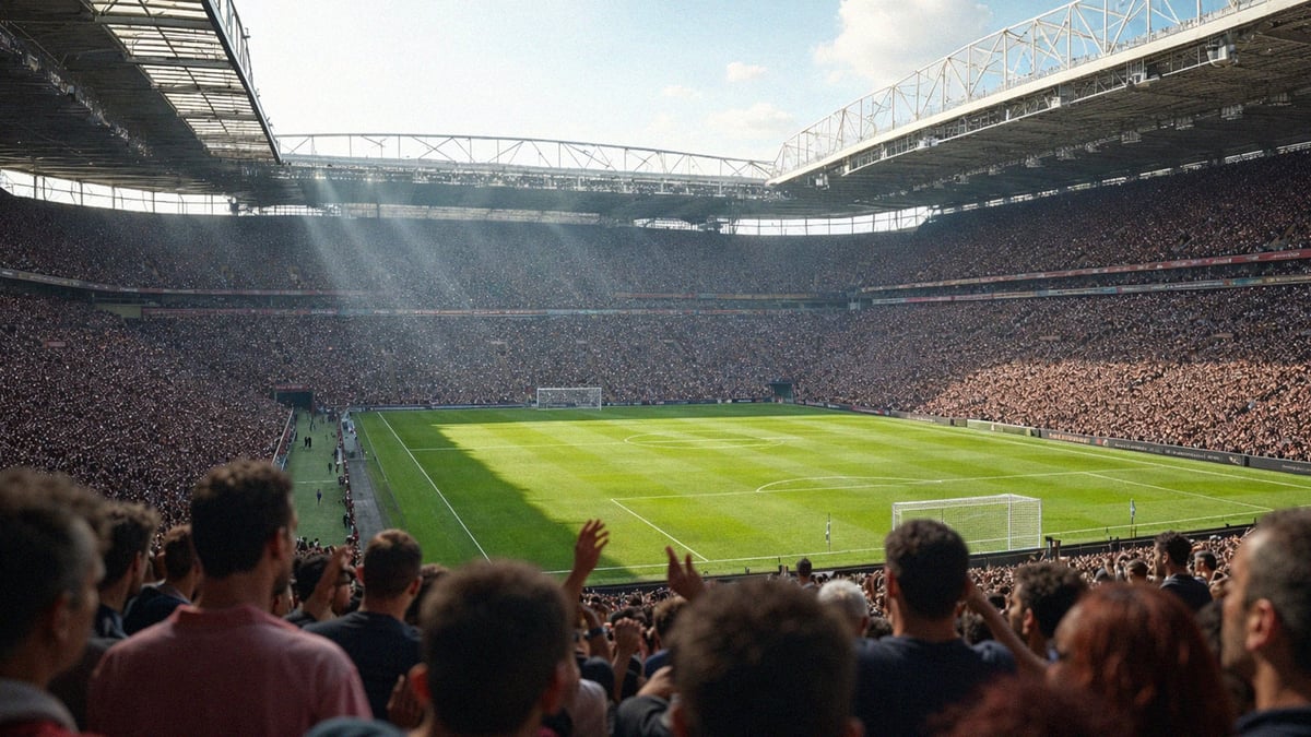 En fullsatt arena inför en Premier League-match.