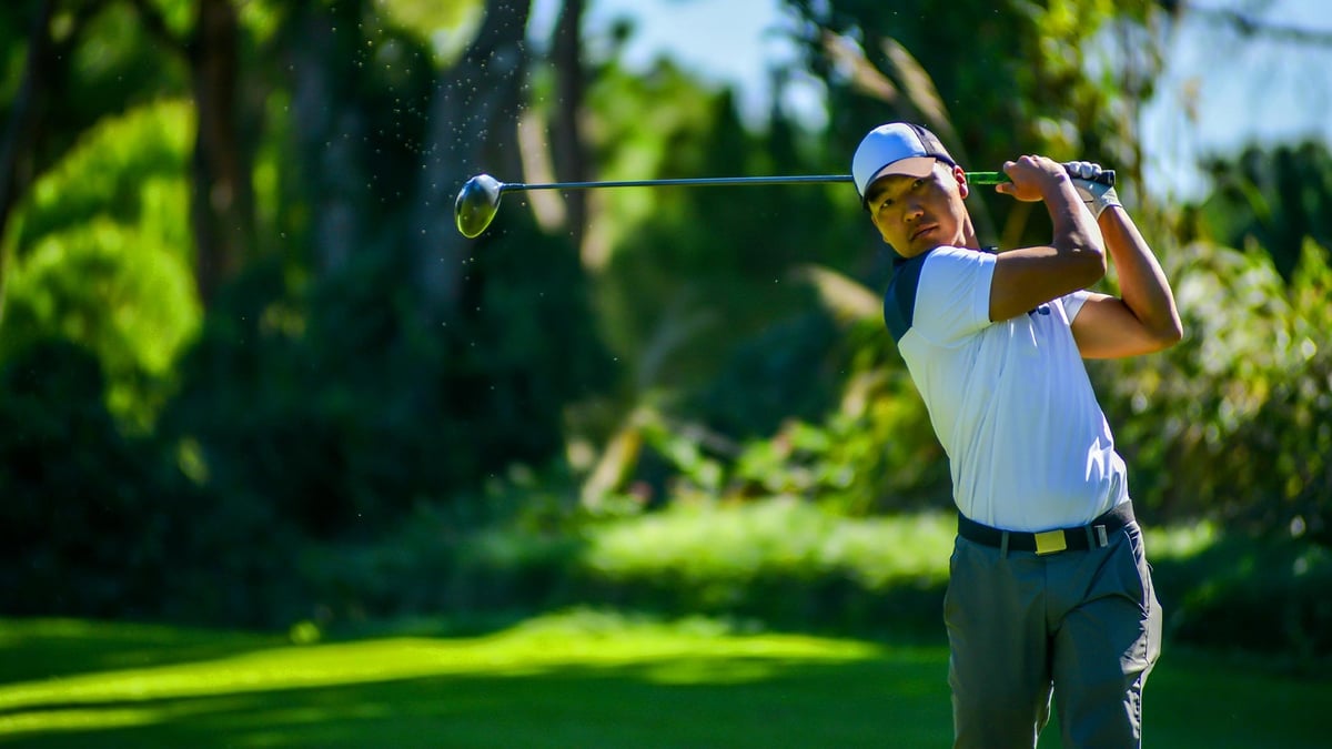 En golfare under en stor tävling.