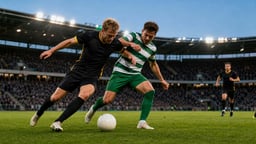 Två fotbollsspelare tävlar om bollen i Allsvenskan.