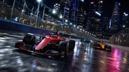 En F1-bil i Singapore GP.