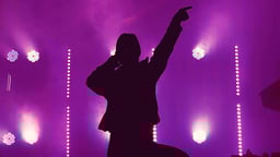 En artist på en stor konsert