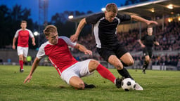 Två spelare i Superettan tävlar om bollen