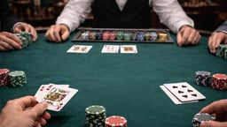 En kortlek som används i blackjack.