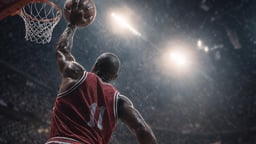 En person dunkar i basket