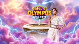 Roulettebord i moln med gudomligt tema.